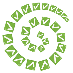 cyclone and check mark button