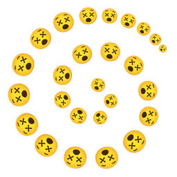 cyclone and face with crossed-out eyes