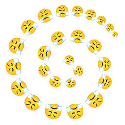 cyclone and face with steam from nose