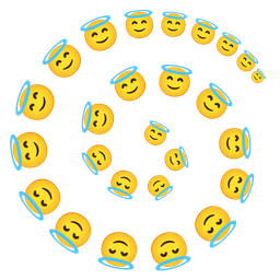 Cyclone and Smiling face with halo