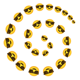 cyclone and smiling face with sunglasses
