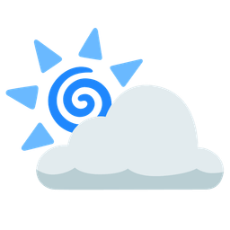 cyclone and sun behind cloud