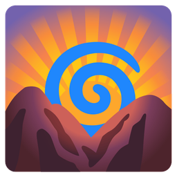 cyclone and sunrise over mountains