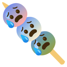 Dango and Anxious face with sweat