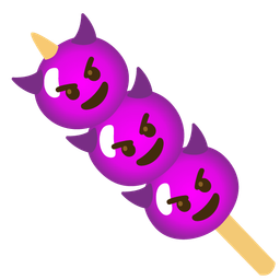 Dango and Smiling face with horns