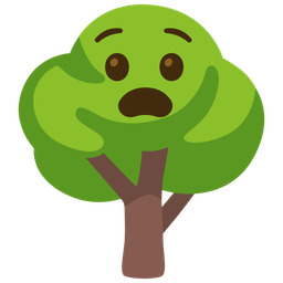 deciduous tree and anguished face