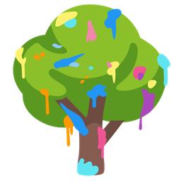 deciduous tree and artist palette