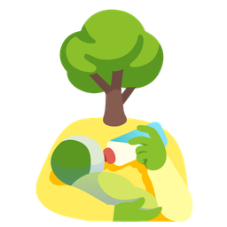 deciduous tree and baby bottle