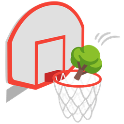 deciduous tree and basketball