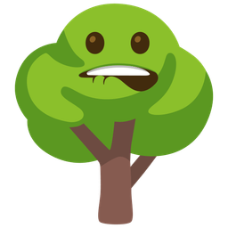 deciduous tree and biting lip