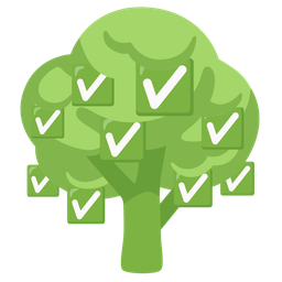 deciduous tree and check mark button