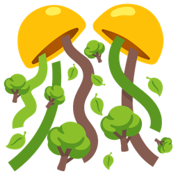 deciduous tree and confetti ball