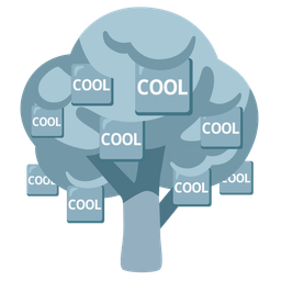 deciduous tree and COOL button