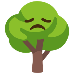 deciduous tree and disappointed face