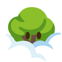 deciduous tree and face in clouds