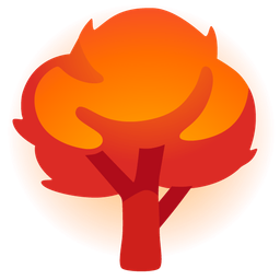 deciduous tree and fire