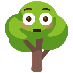 deciduous tree and flushed face