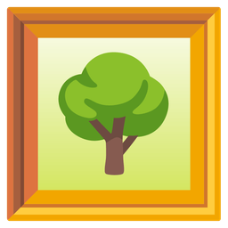 deciduous tree and framed picture