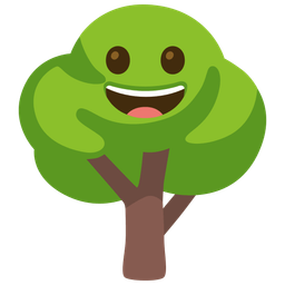 Deciduous tree and Grinning face