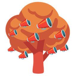 deciduous tree and megaphone