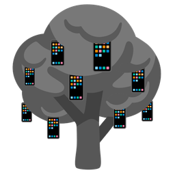 deciduous tree and mobile phone