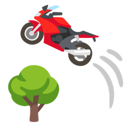 deciduous tree and motorcycle