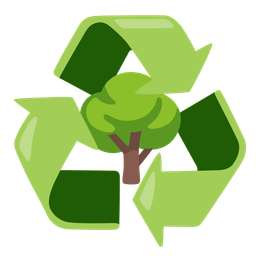deciduous tree and recycling symbol