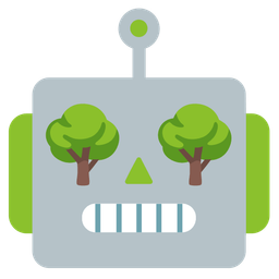 deciduous tree and robot