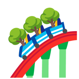 deciduous tree and roller coaster