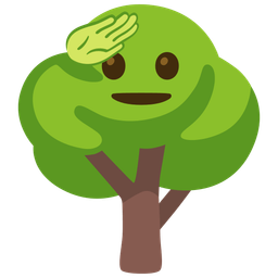 deciduous tree and saluting face