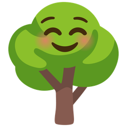Deciduous tree and Smiling face