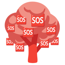 deciduous tree and SOS button
