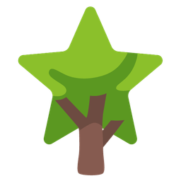 deciduous tree and star
