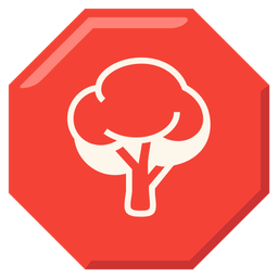 deciduous tree and stop sign