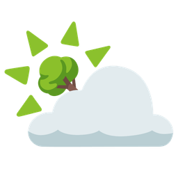 deciduous tree and sun behind cloud