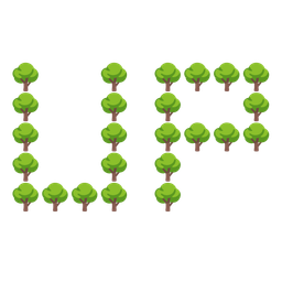 deciduous tree and UP! button