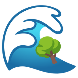 deciduous tree and water wave