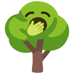 deciduous tree and yawning face