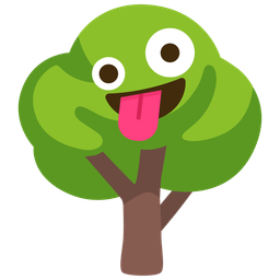 Deciduous tree and Zany face