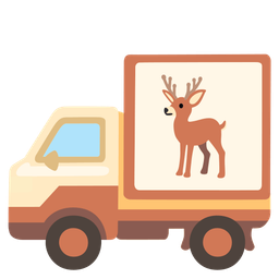 deer and delivery truck