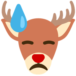 Deer and Downcast face with sweat