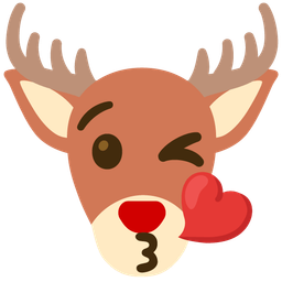 Deer and Face blowing a kiss