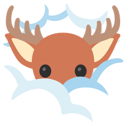 Deer and Face in clouds