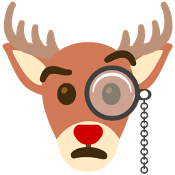 Deer and Face with monocle