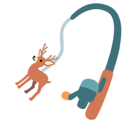 deer and fishing pole