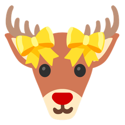 Deer and Heart with ribbon