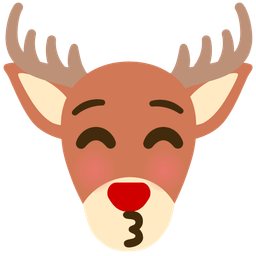 Deer and Kissing face with closed eyes