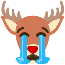 Deer and Loudly crying face