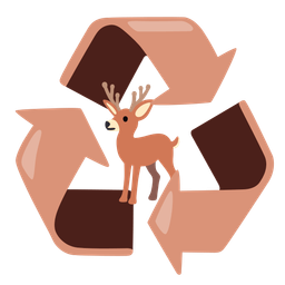 Deer and Recycling symbol