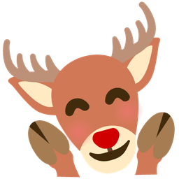 Deer and Smiling face with open hands